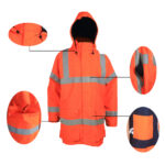 High Visibility Orange Anti-Static Jacket with Hood