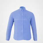 Cotton Polyester Long Sleeve Dark Blue Shirt