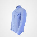 Cotton Polyester Long Sleeve Dark Blue Shirt