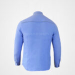 Men Solid Casual Button Down Stand Collar Shirt