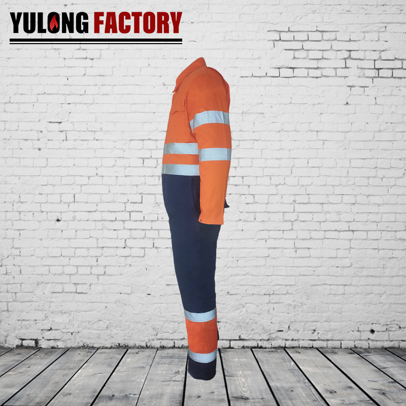 100% cotton winter fr reflective stripe coverall