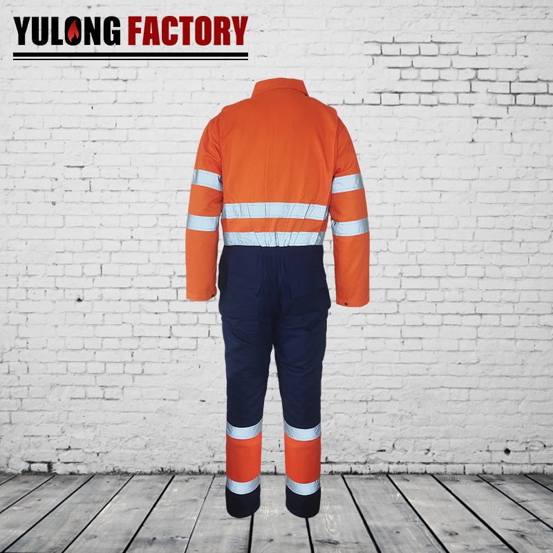 100% cotton winter fr reflective stripe coverall