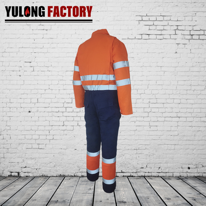 100% cotton winter fr reflective stripe coverall