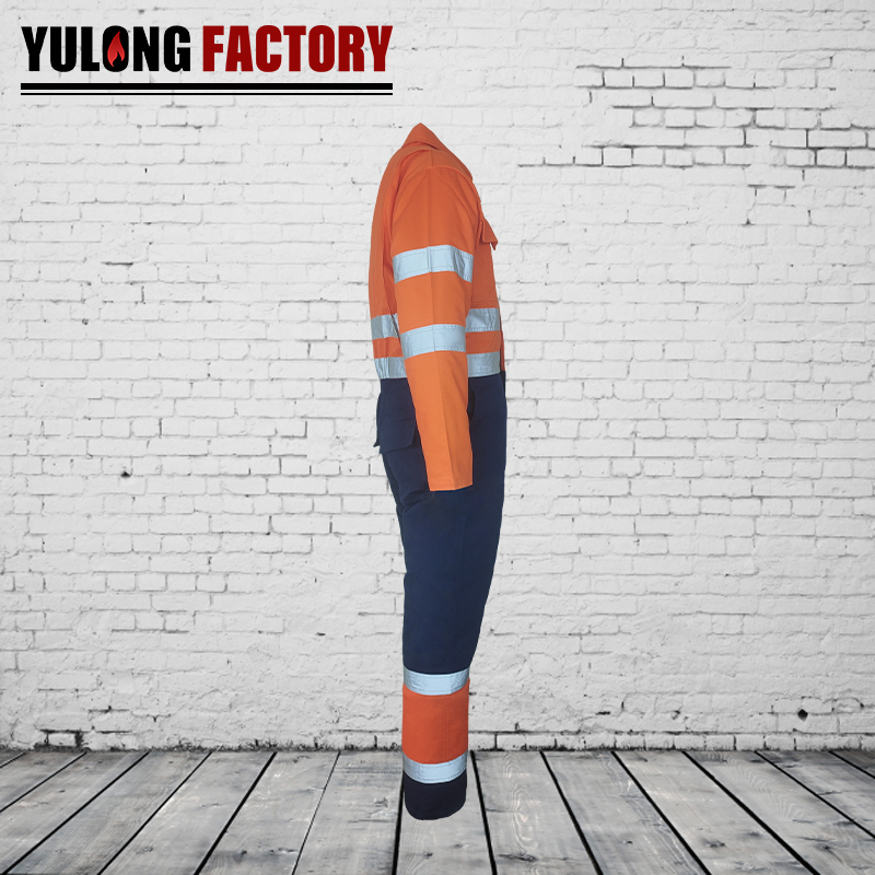 100% cotton winter fr reflective stripe coverall